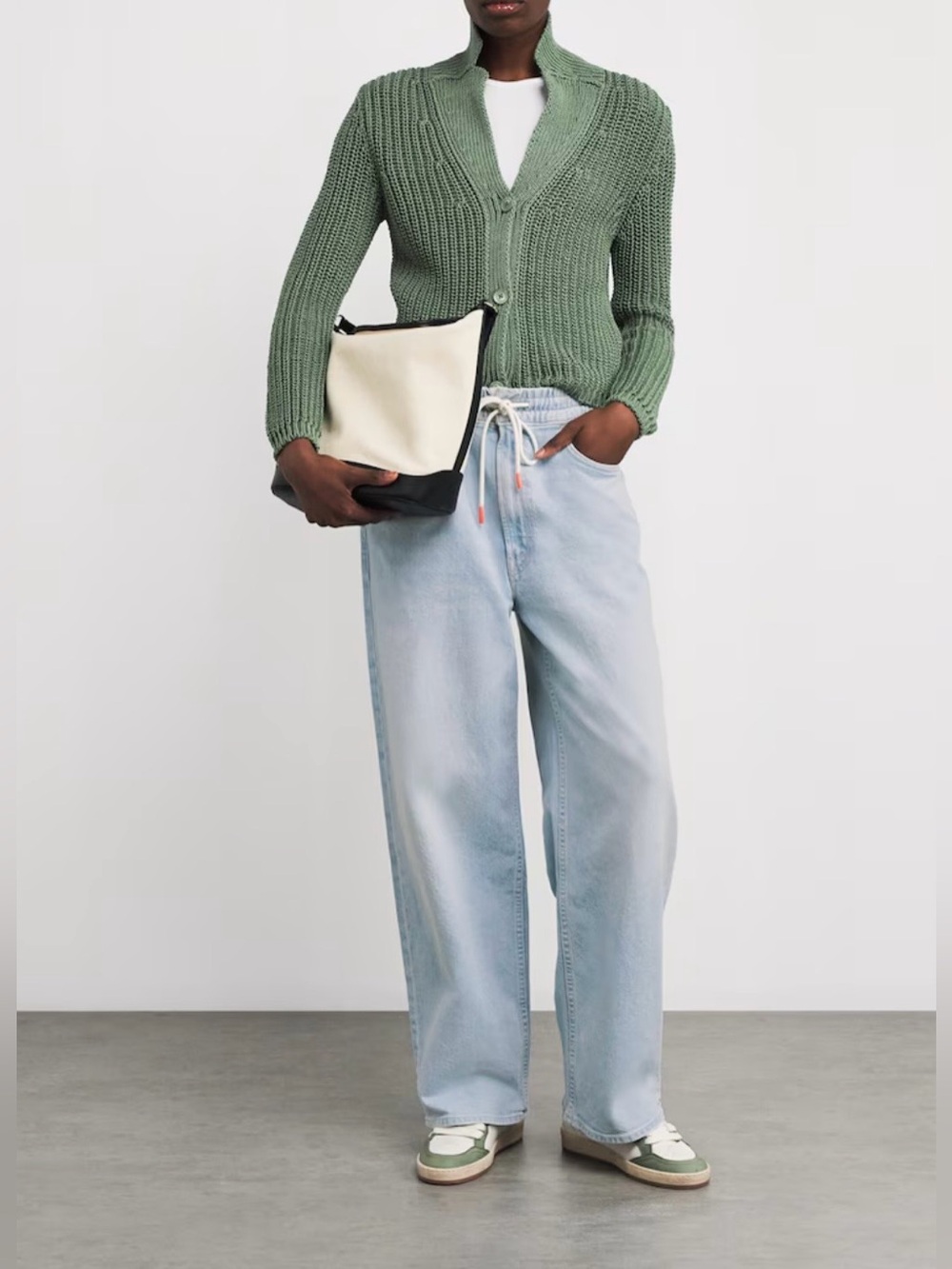 MOTHER The Drawn Tagger Flood Jeans Wide-Leg with Drawstring